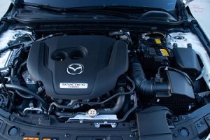 Engine appearance of the 2021 Mazda3 Hatchback available at Wyatt Johnson Mazda