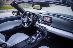 Interior appearance of the 2021 Mazda MX 5 Miata RF available at Wyatt Johnson Mazda