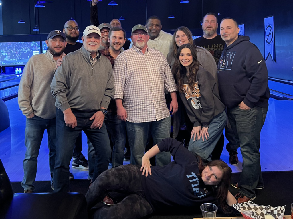 The Wyatt Johnson Mazda team at a bowling alley