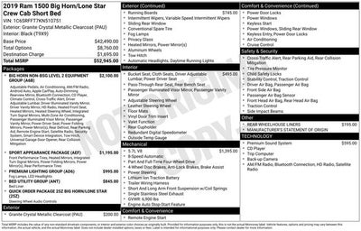 2019 RAM 1500 Big Horn/Lone Star