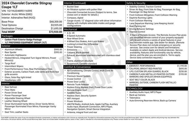 2024 Chevrolet Corvette Stingray 1LT