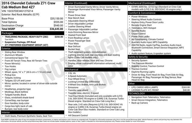 2016 Chevrolet Colorado Z71