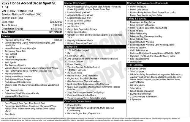 2022 Honda Accord Sport Special Edition