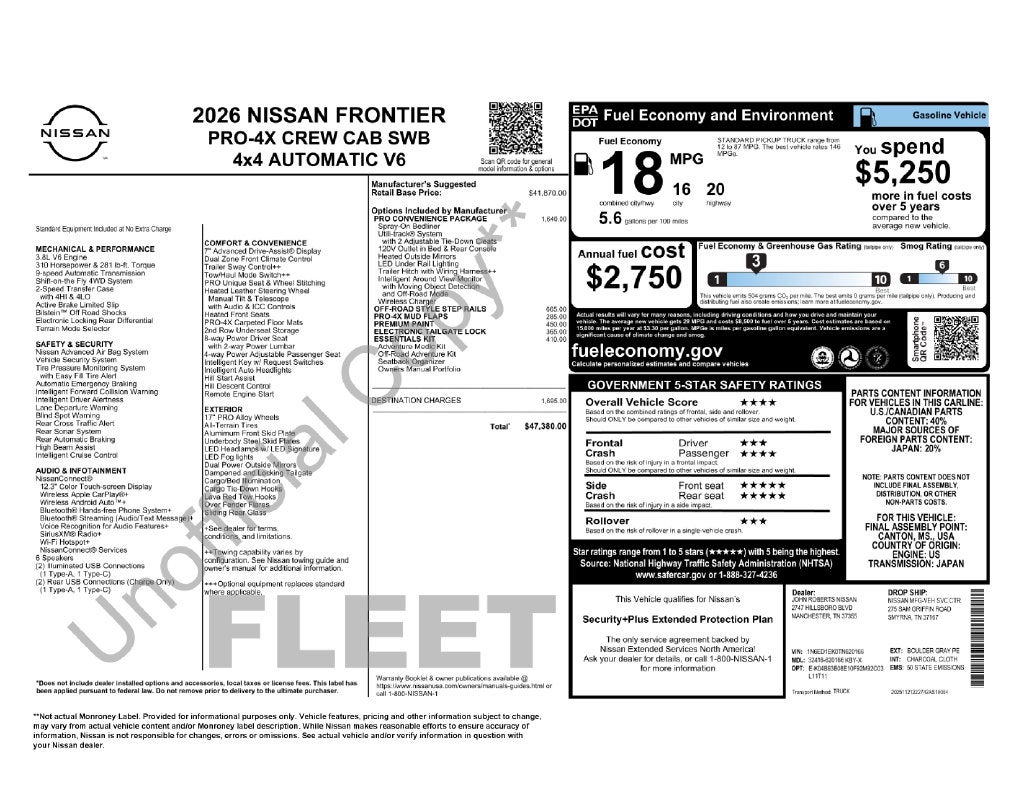 2026 Nissan Frontier PRO-4X