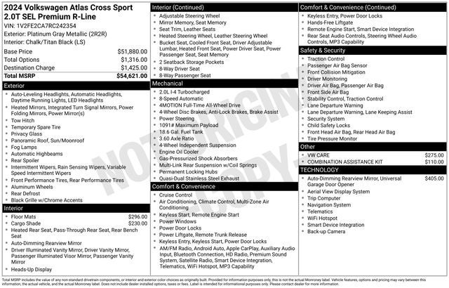 2024 Volkswagen Atlas Cross Sport 2.0T SEL Premium R-Line