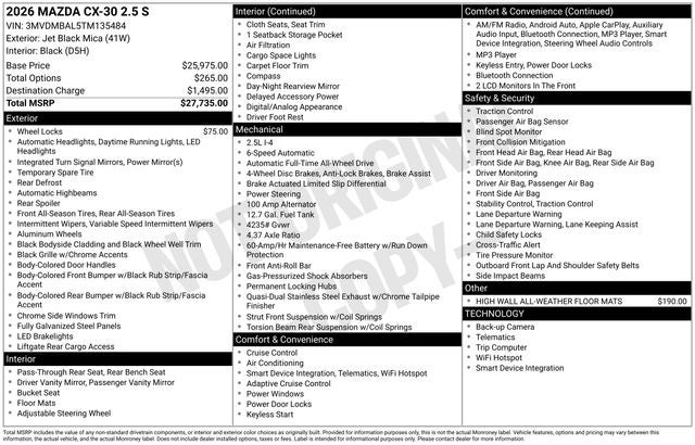 2026 Mazda Mazda CX-30 2.5 S AWD