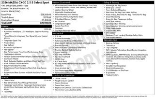2026 Mazda Mazda CX-30 2.5 S Select Sport AWD