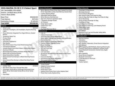 2026 Mazda Mazda CX-30 2.5 S Select Sport AWD