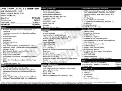 2026 Mazda Mazda CX-30 2.5 S Select Sport AWD