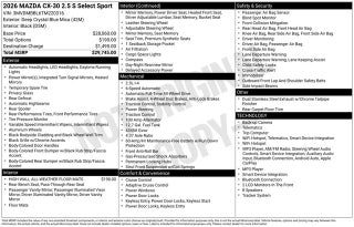 2026 Mazda Mazda CX-30 2.5 S Select Sport AWD