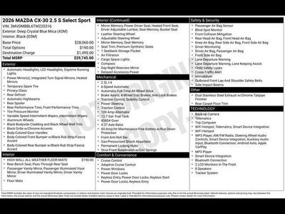 2026 Mazda Mazda CX-30 2.5 S Select Sport AWD