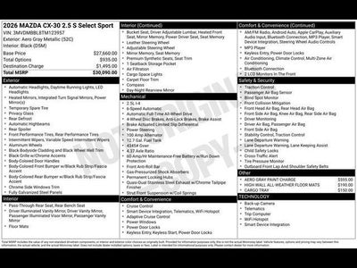 2026 Mazda Mazda CX-30 2.5 S Select Sport AWD