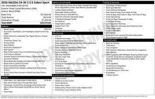 2026 Mazda Mazda CX-30 2.5 S Select Sport