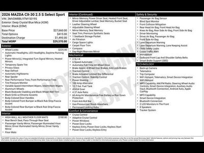 2026 Mazda Mazda CX-30 2.5 S Select Sport AWD