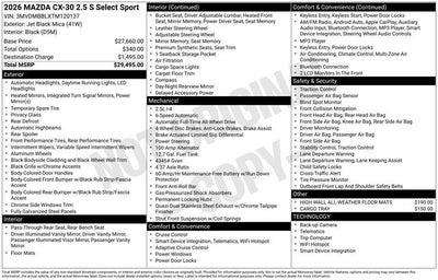 2026 Mazda Mazda CX-30 2.5 S Select Sport AWD