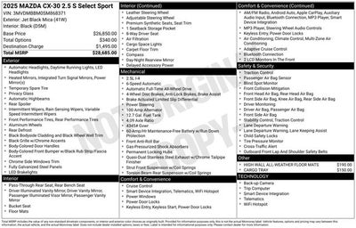 2025 Mazda Mazda CX-30 2.5 S Select Sport