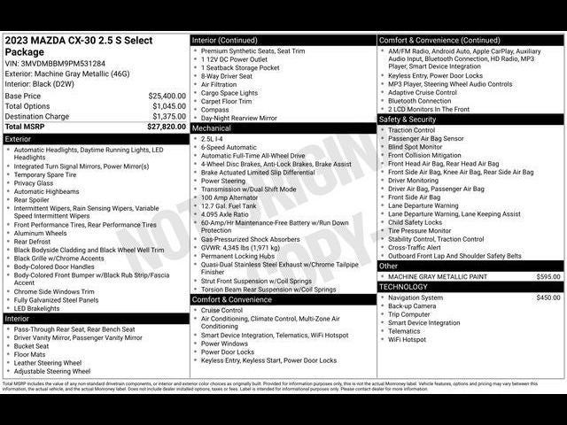 2023 Mazda Mazda CX-30 2.5 S Select Package