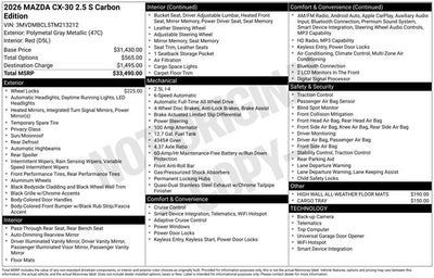 2026 Mazda Mazda CX-30 2.5 S Carbon Edition AWD