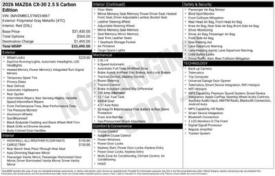 2026 Mazda Mazda CX-30 2.5 S Carbon Edition AWD