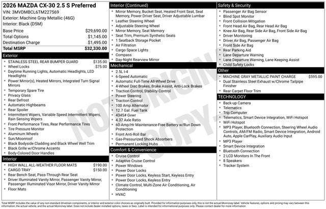 2026 Mazda Mazda CX-30 2.5 S Preferred AWD