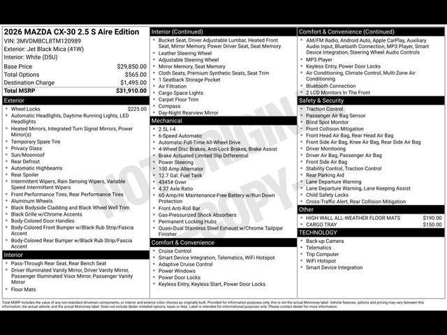 2026 Mazda Mazda CX-30 2.5 S Aire Edition