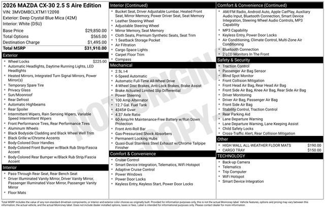 2026 Mazda Mazda CX-30 2.5 S Aire Edition