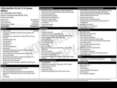 2026 Mazda Mazda CX-30 2.5 S Carbon Edition AWD