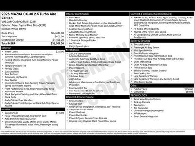 2026 Mazda Mazda CX-30 2.5 Turbo Aire Edition AWD