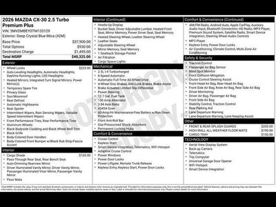 2026 Mazda Mazda CX-30 2.5 Turbo Premium Plus AWD