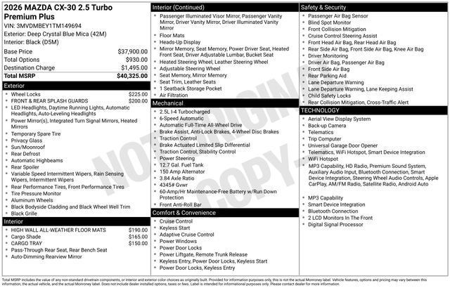 2026 Mazda Mazda CX-30 2.5 Turbo Premium Plus AWD