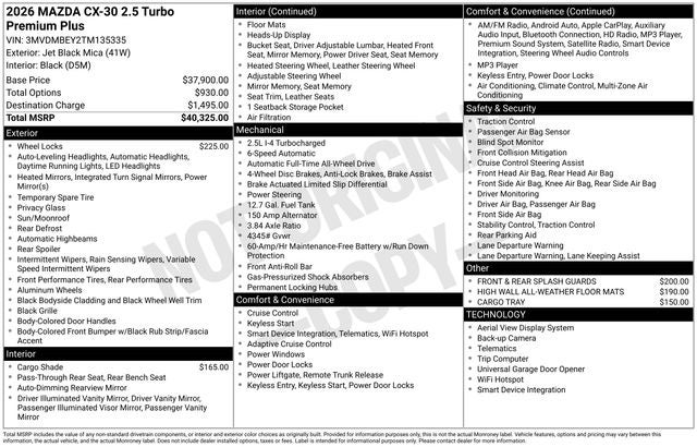 2026 Mazda Mazda CX-30 2.5 Turbo Premium Plus AWD