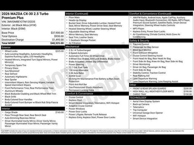 2026 Mazda Mazda CX-30 2.5 Turbo Premium Plus AWD