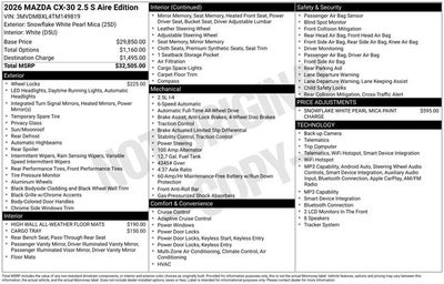 2026 Mazda Mazda CX-30 2.5 S Aire Edition
