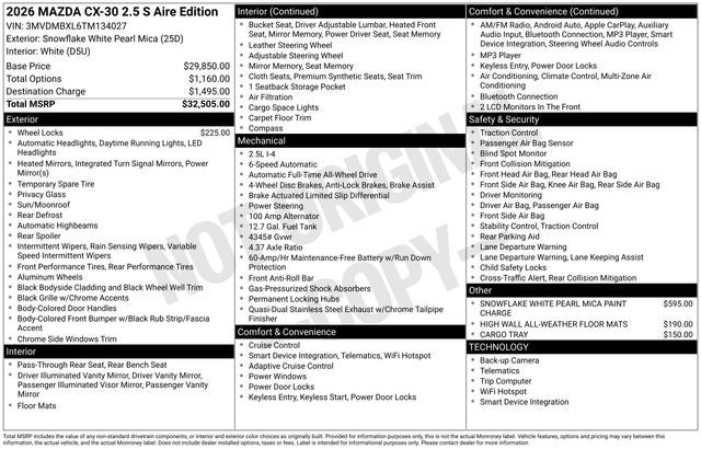 2026 Mazda Mazda CX-30 2.5 S Aire Edition