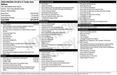 2026 Mazda Mazda CX-30 2.5 Turbo Aire Edition AWD