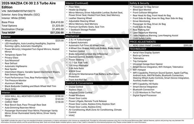 2026 Mazda Mazda CX-30 2.5 Turbo Aire Edition AWD