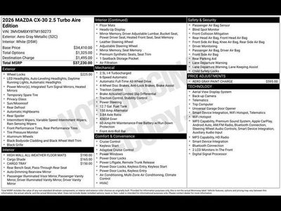 2026 Mazda Mazda CX-30 2.5 Turbo Aire Edition AWD