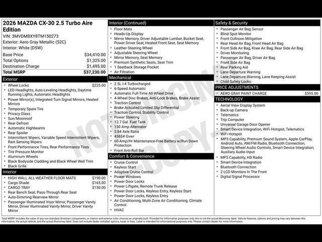 2026 Mazda Mazda CX-30 2.5 Turbo Aire Edition AWD