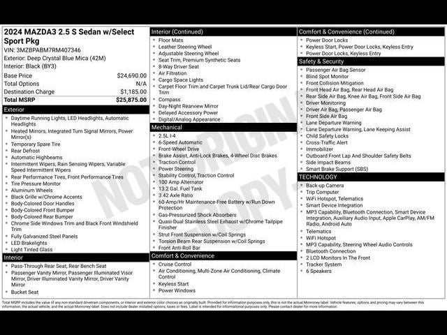 2024 Mazda Mazda3 2.5 S Select Sport