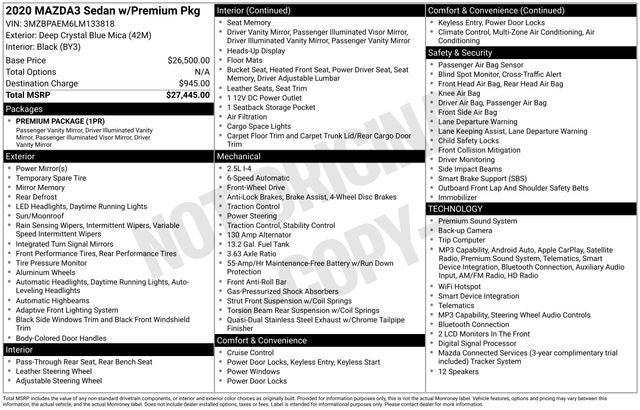 2020 Mazda Mazda3 Premium