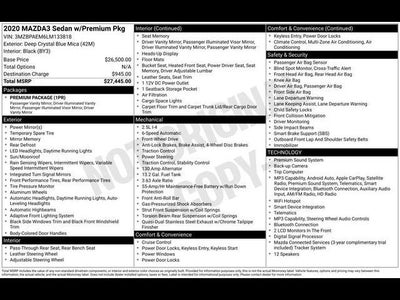 2020 Mazda Mazda3 Premium