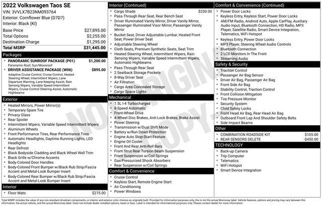 2022 Volkswagen Taos 1.5T SE
