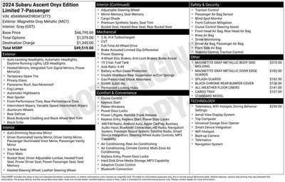 2024 Subaru Ascent Onyx Edition