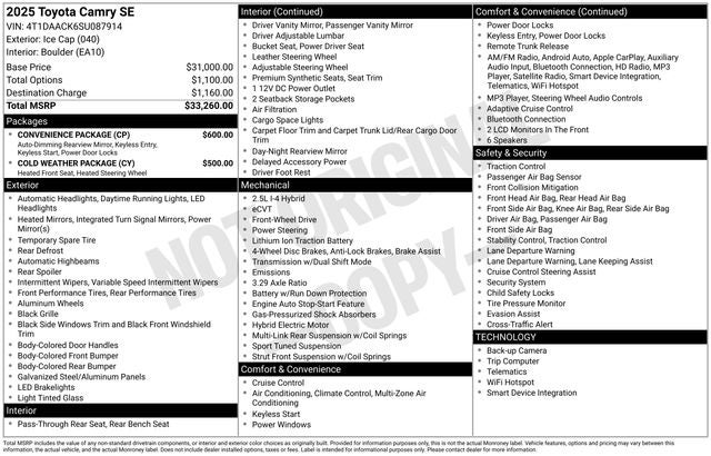 2025 Toyota Camry SE
