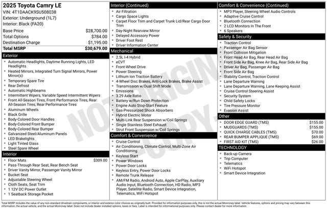 2025 Toyota Camry Base