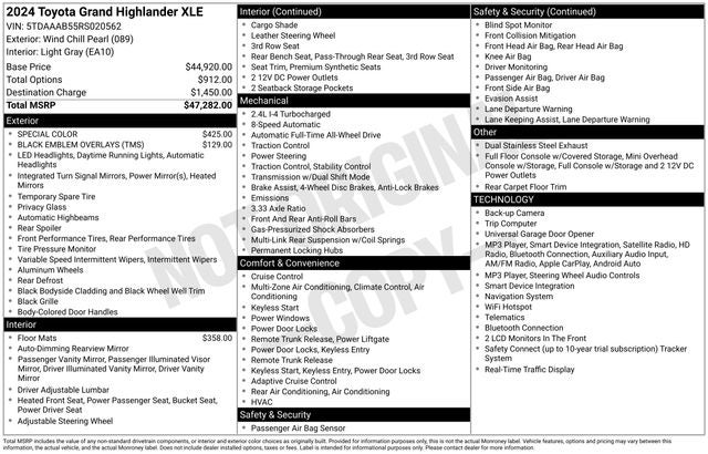 2024 Toyota Grand Highlander XLE