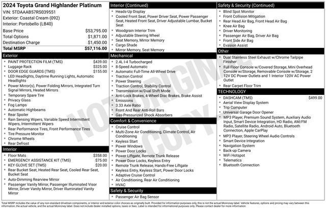 2024 Toyota Grand Highlander Platinum