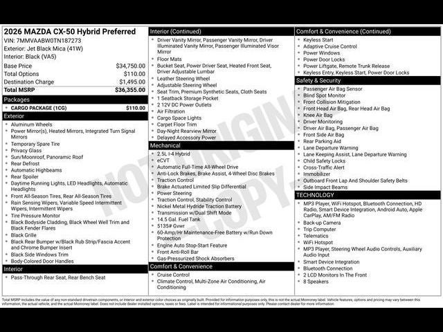 2026 Mazda Mazda CX-50 Hybrid Preferred AWD