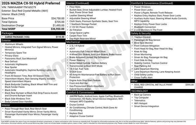 2026 Mazda Mazda CX-50 Hybrid Preferred AWD