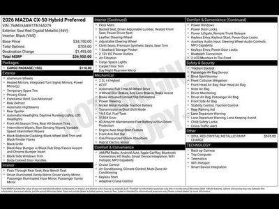 2026 Mazda Mazda CX-50 Hybrid Preferred AWD